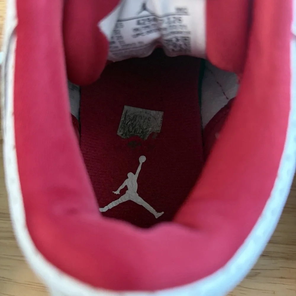 Nike Air Jordan 3 Retro Shoes Kids Size 1Y  White‎ Cardinal Red AJ3 429487-126